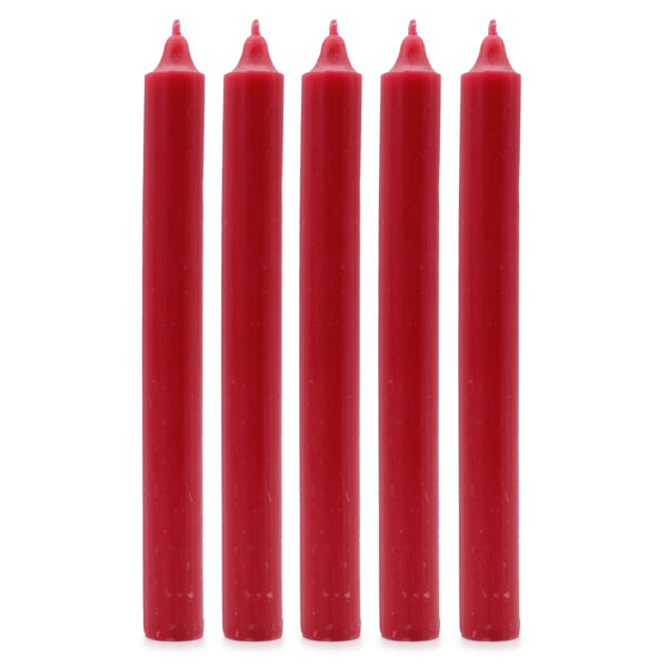Second image of Bulk Solid Colour Dinner Candles - Rustic Red - Pack of 10