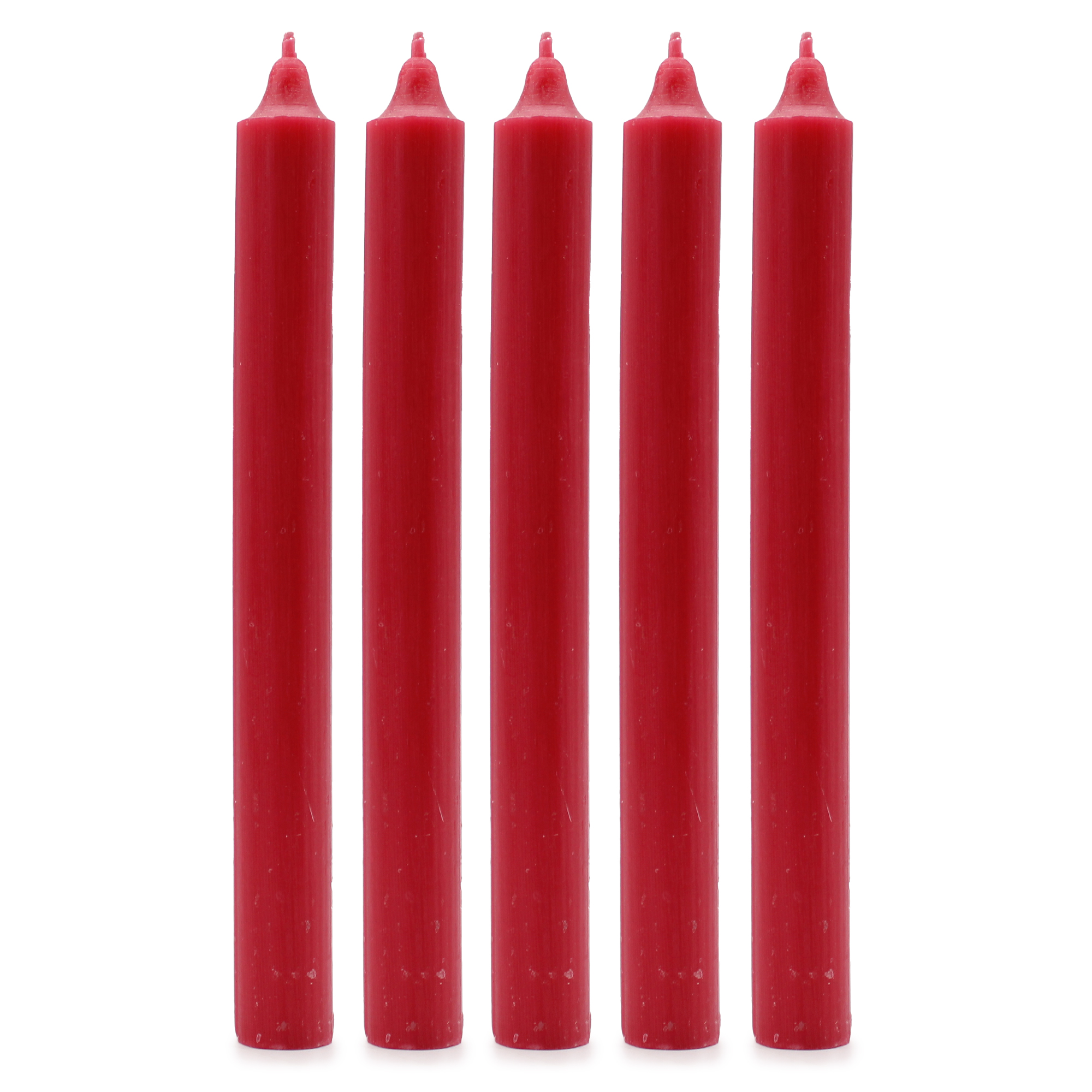 Second image of Bulk Solid Colour Dinner Candles - Rustic Red - Pack of 10