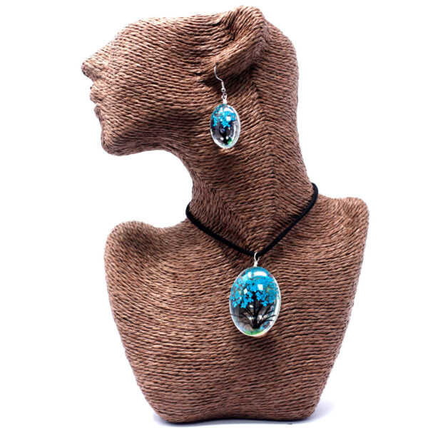 Second image of Flores Prensadas - Arbol De La Vida - azul verde