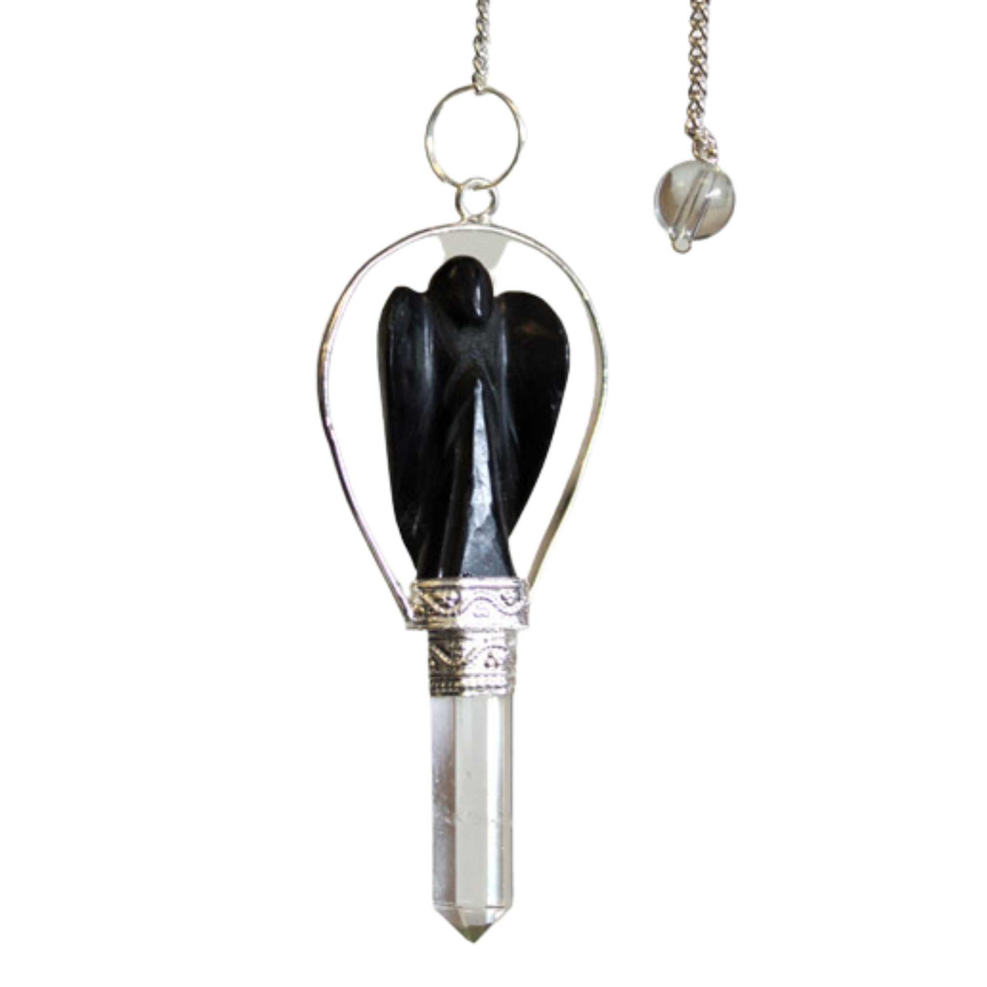 Second image of Péndulo de ángel con anillo de ágata negra