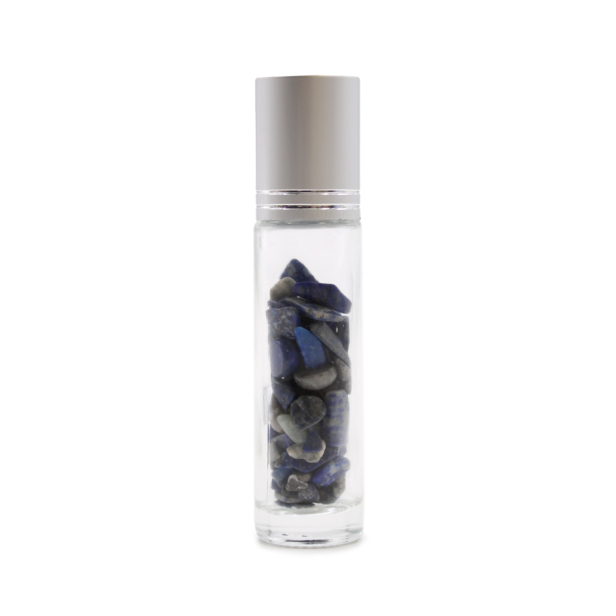 Second image of Botella de rodillo de aceite esencial de piedras preciosas - Sodalita - Tapa plateada