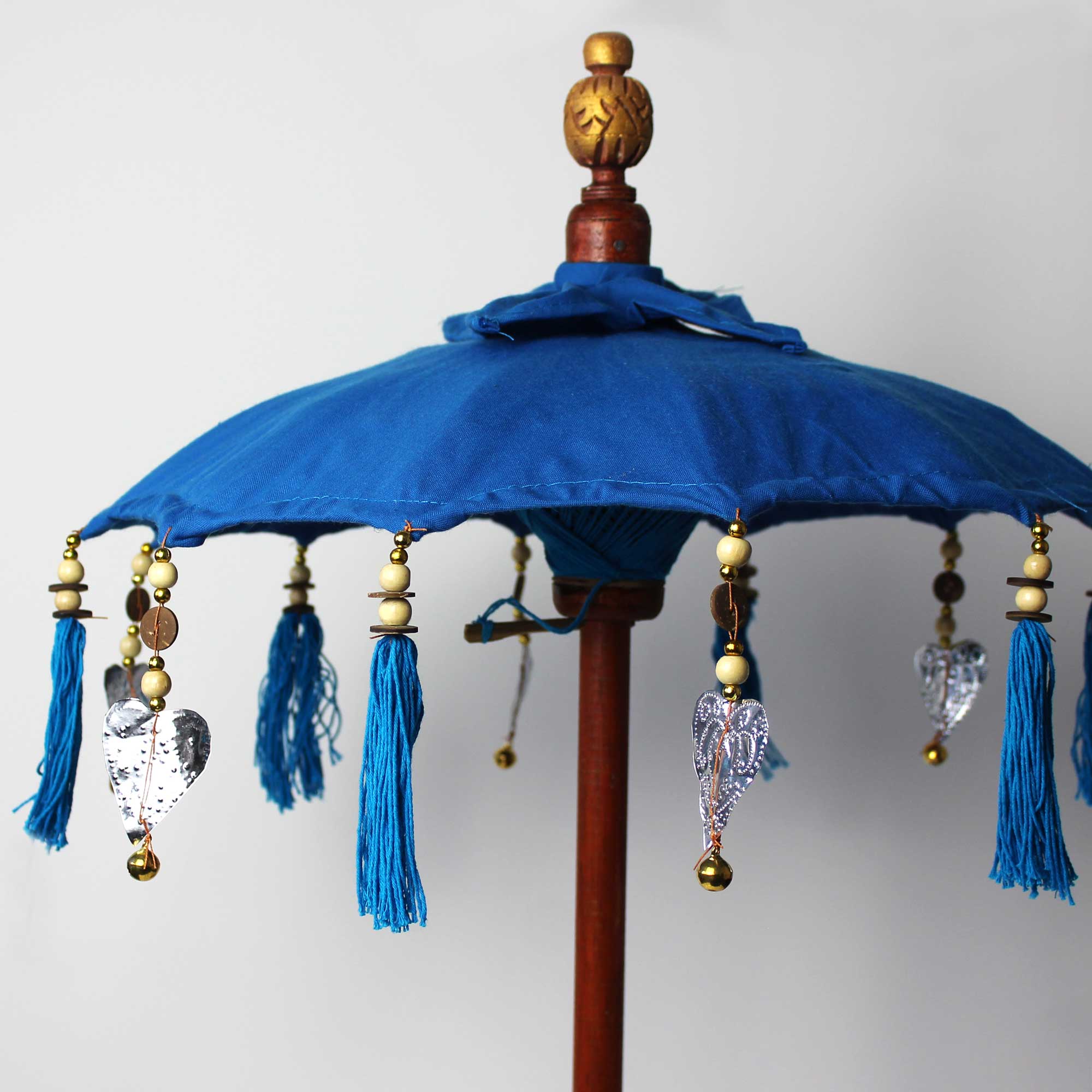 Second image of Bali Decoración Hogar Sombrilla - Algodón - Azul- 40cm