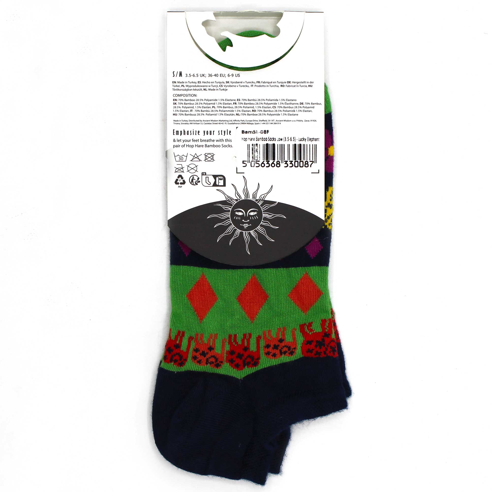 Second image of Calcetines bajos de bambú Hop Hare M/L (41-46) - Lucky Elephant