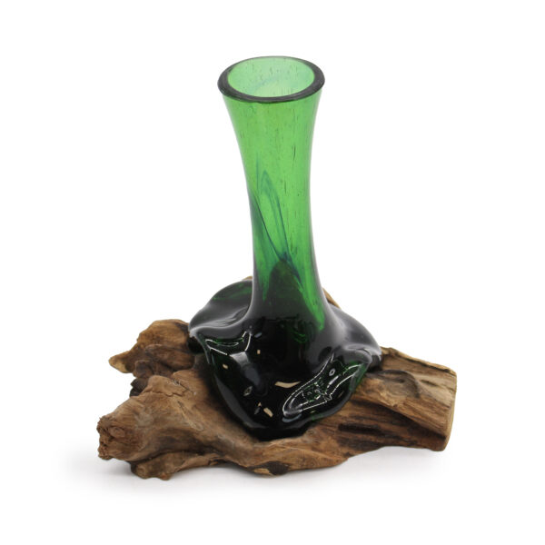 Second image of Botellas de cerveza recicladas - Vase de flor en madera