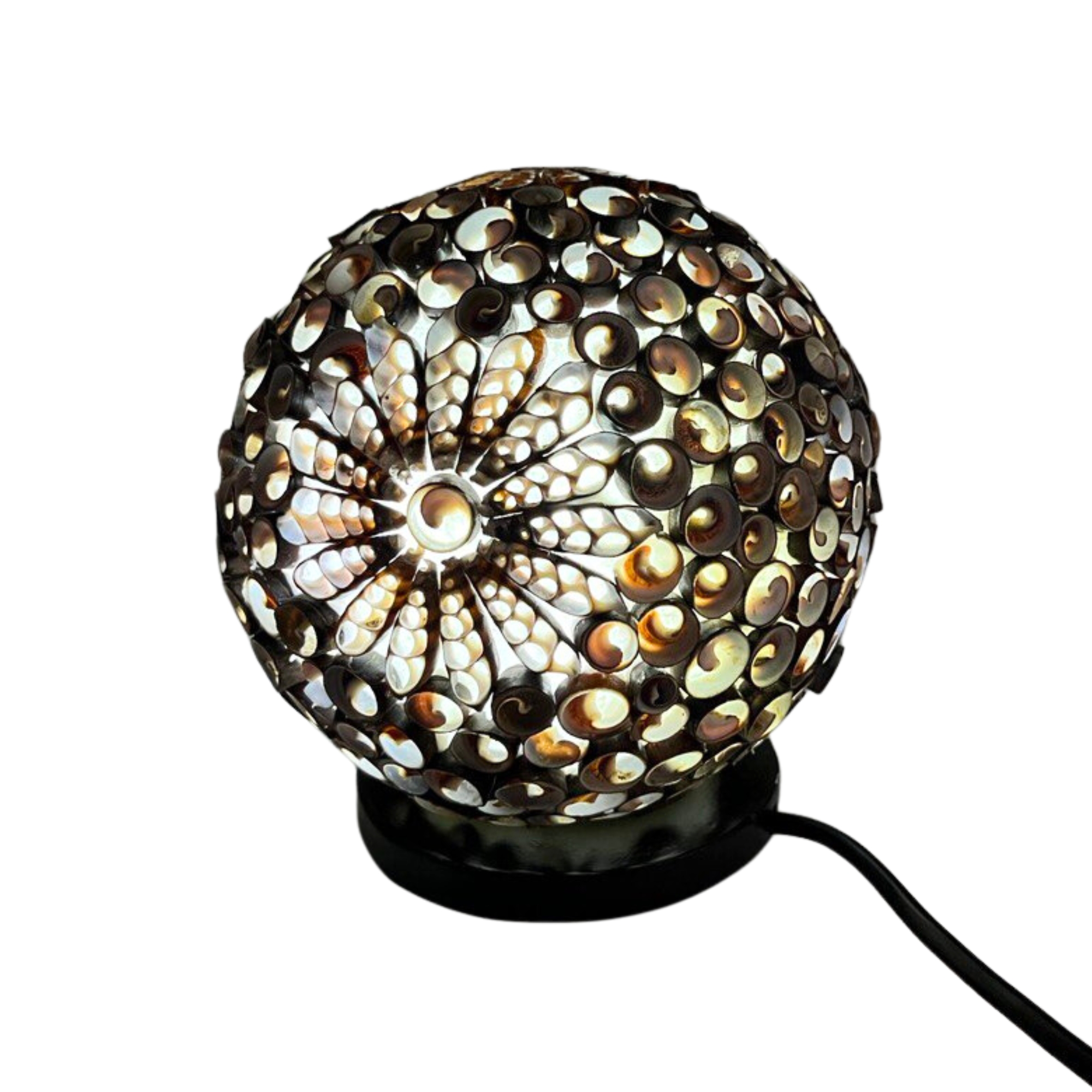 Second image of Lámpara Boho Sea Shell - Globo Twist Chocolate - 15cm