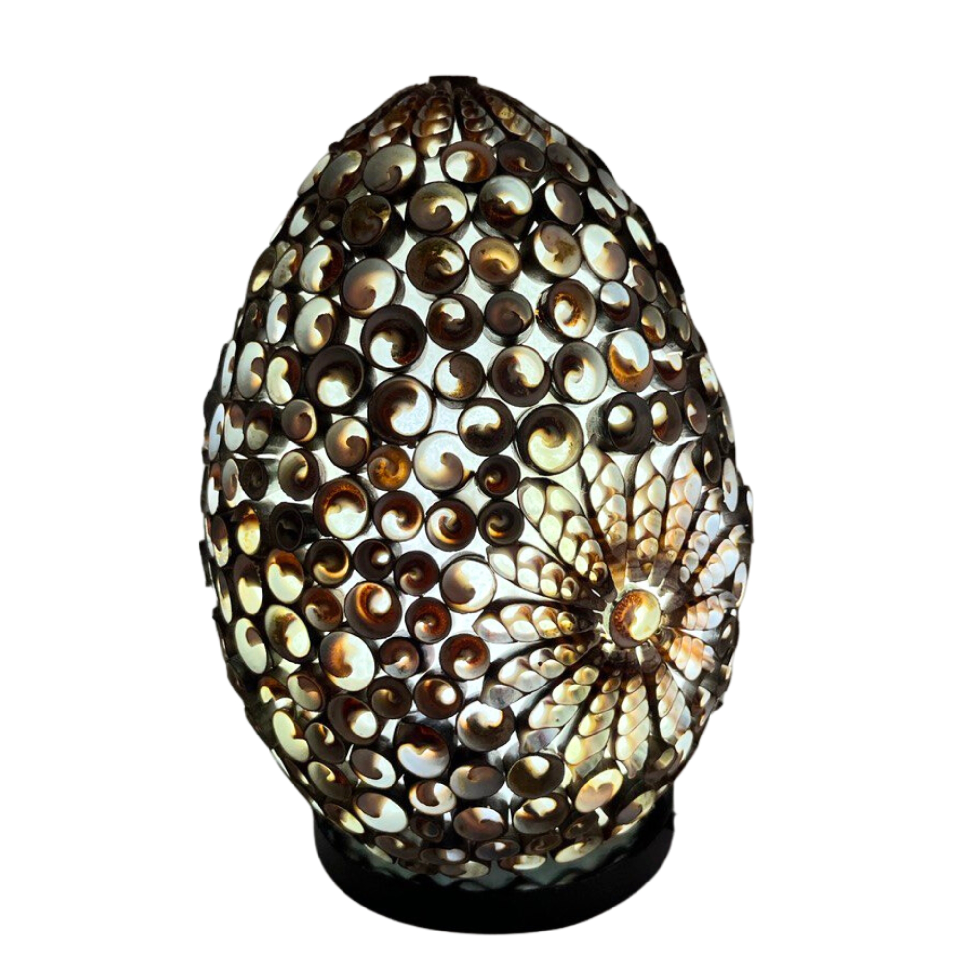 Second image of Lámpara Boho Sea Shell - Chocolate Twist Oval - 20cm
