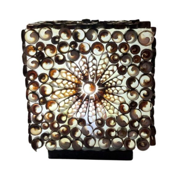 Second image of Lámpara Boho Sea Shell - Chocolate Twist Square - 15cm