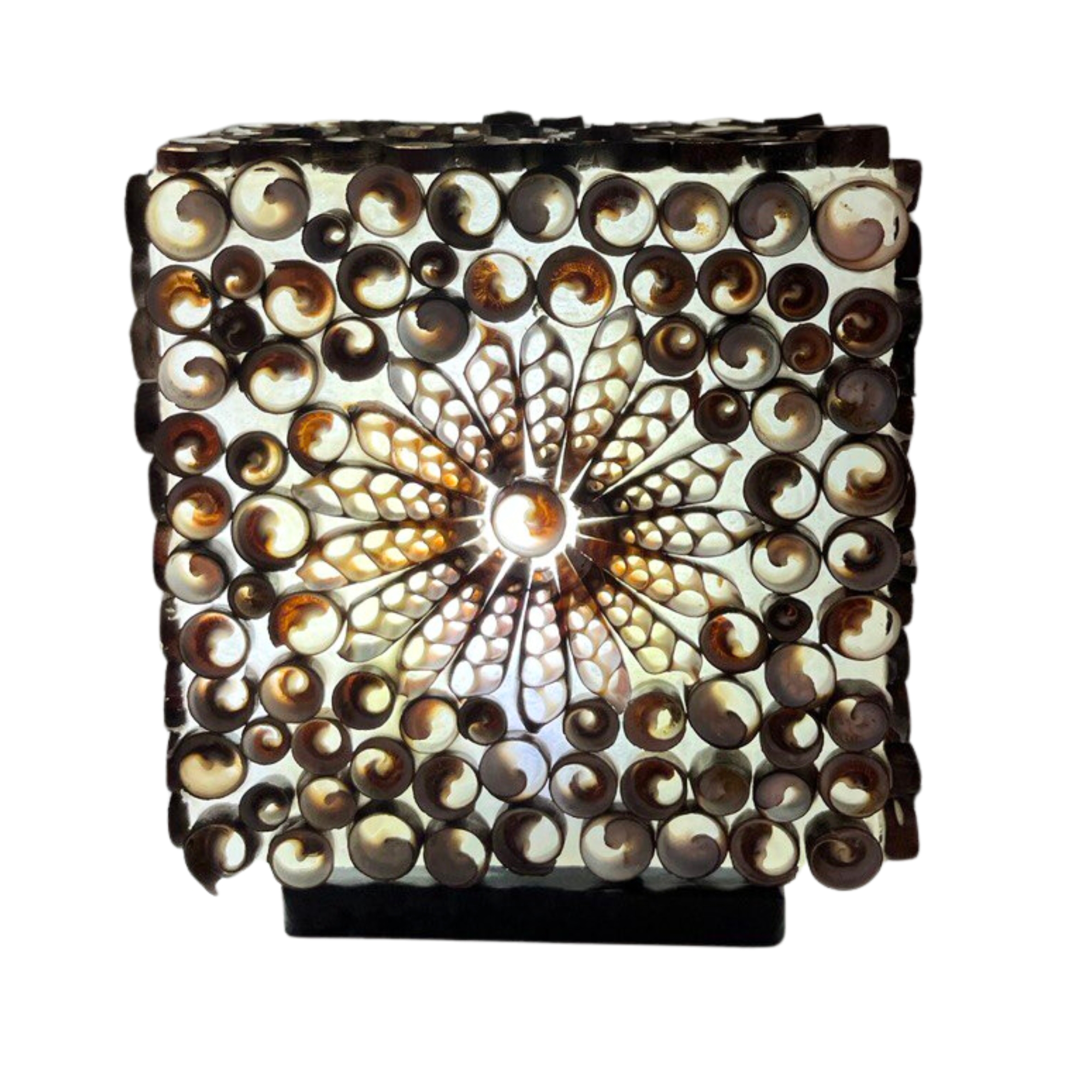 Second image of Lámpara Boho Sea Shell - Chocolate Twist Square - 15cm