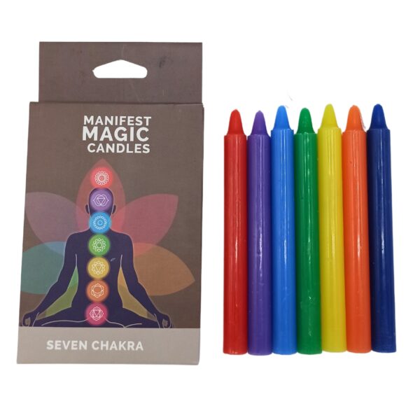 Second image of Velas del Manifiesto de los Siete Chakras (paquete de 7)