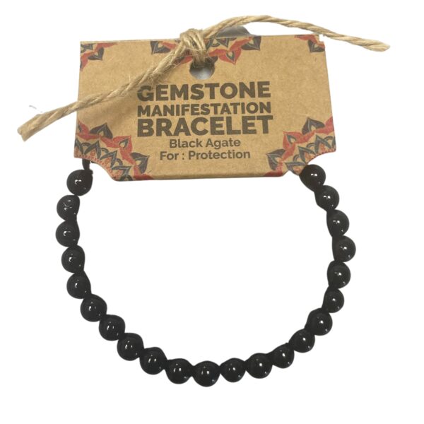 Second image of Pulsera de Manifestación de Piedras Preciosas - Ágata Negra - Protección
