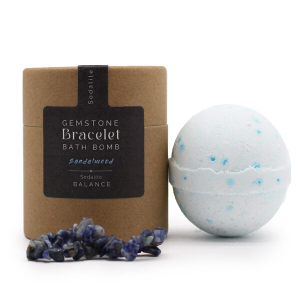 Second image of Bomba de baño con pulsera de gemas de sodalita