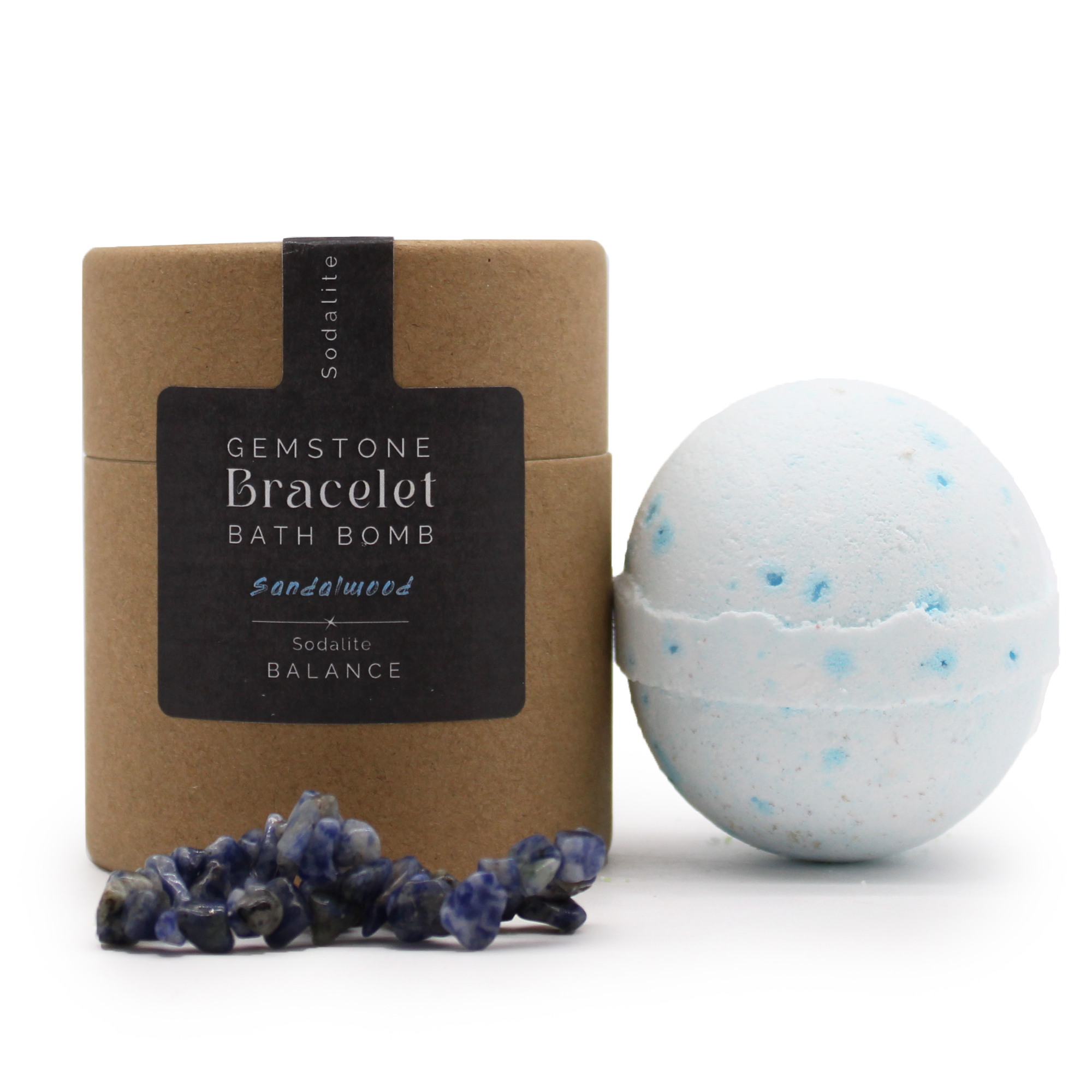 Second image of Bomba de baño con pulsera de gemas de sodalita