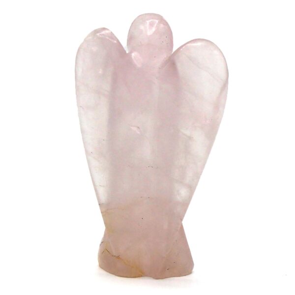 Second image of Ángel de piedra preciosa tallada a mano - cuarzo rosa