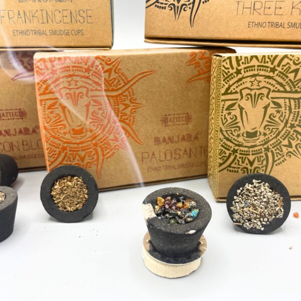 Second image of Caja de 6 copas de Resina Banjara - Trigo blanco