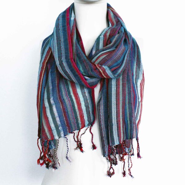 Second image of Bufandas bohemias indias - 50x180cm - Azules aleatorios