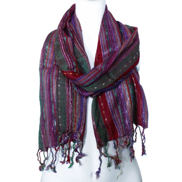 Second image of Bufandas bohemias indias - 50x180cm - Verdes al azar