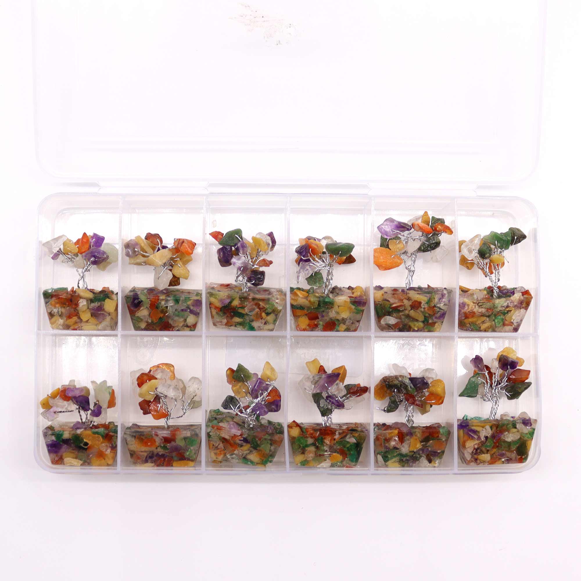 Second image of Mini árbol de piedras preciosas sobre base de orgonita - Piedras múltiples (15 piedras)