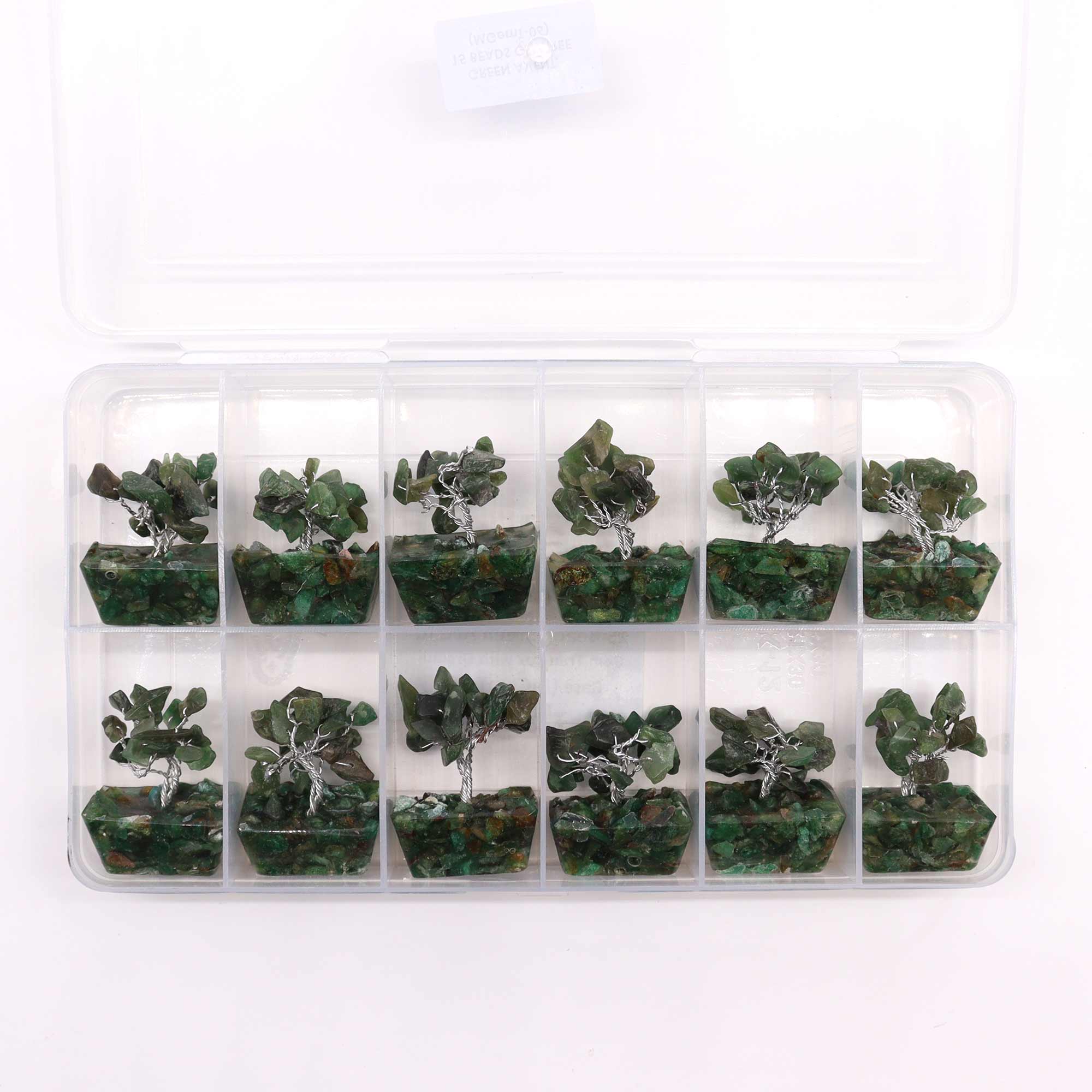 Second image of Mini árbol de piedras preciosas sobre base de orgonita - Aventurina verde (15 piedras)