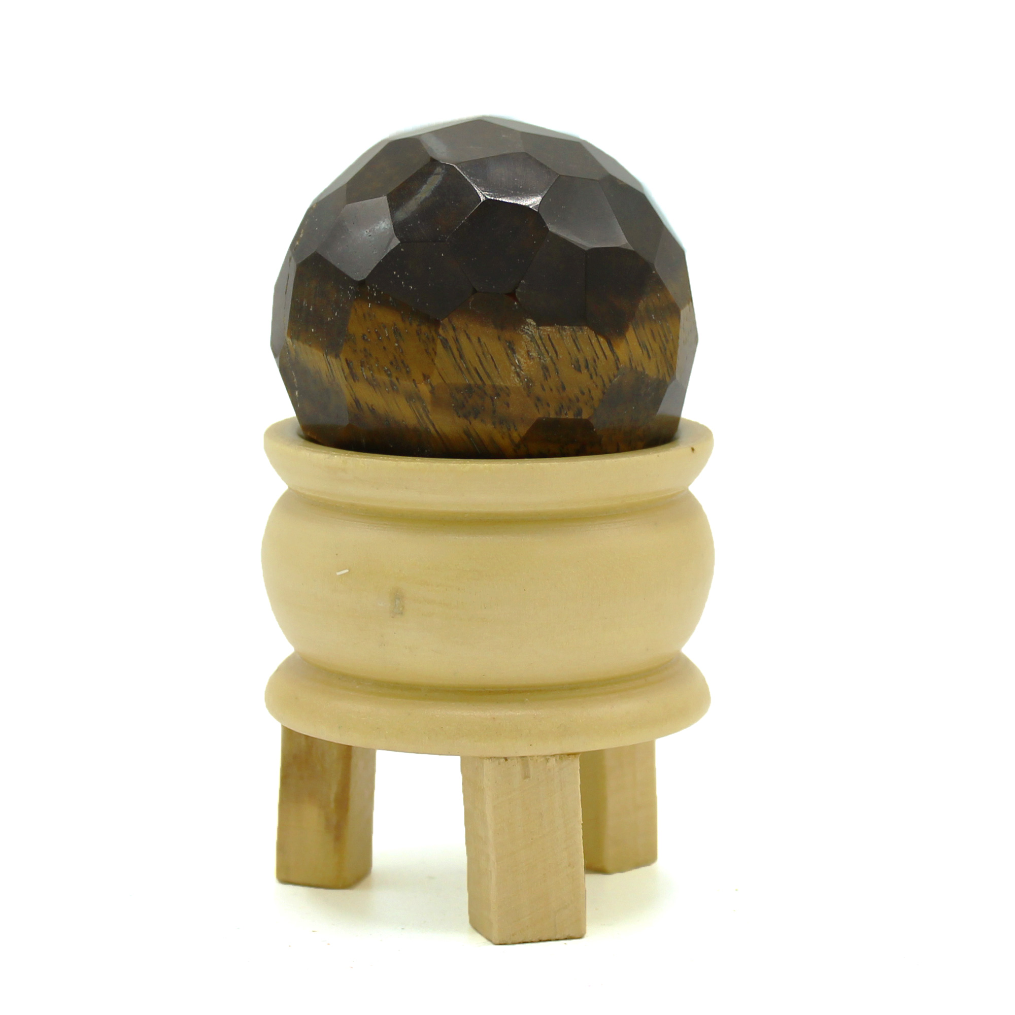 Second image of Bola Curativa de Piedras Preciosas y soporte - Ojo de tigre