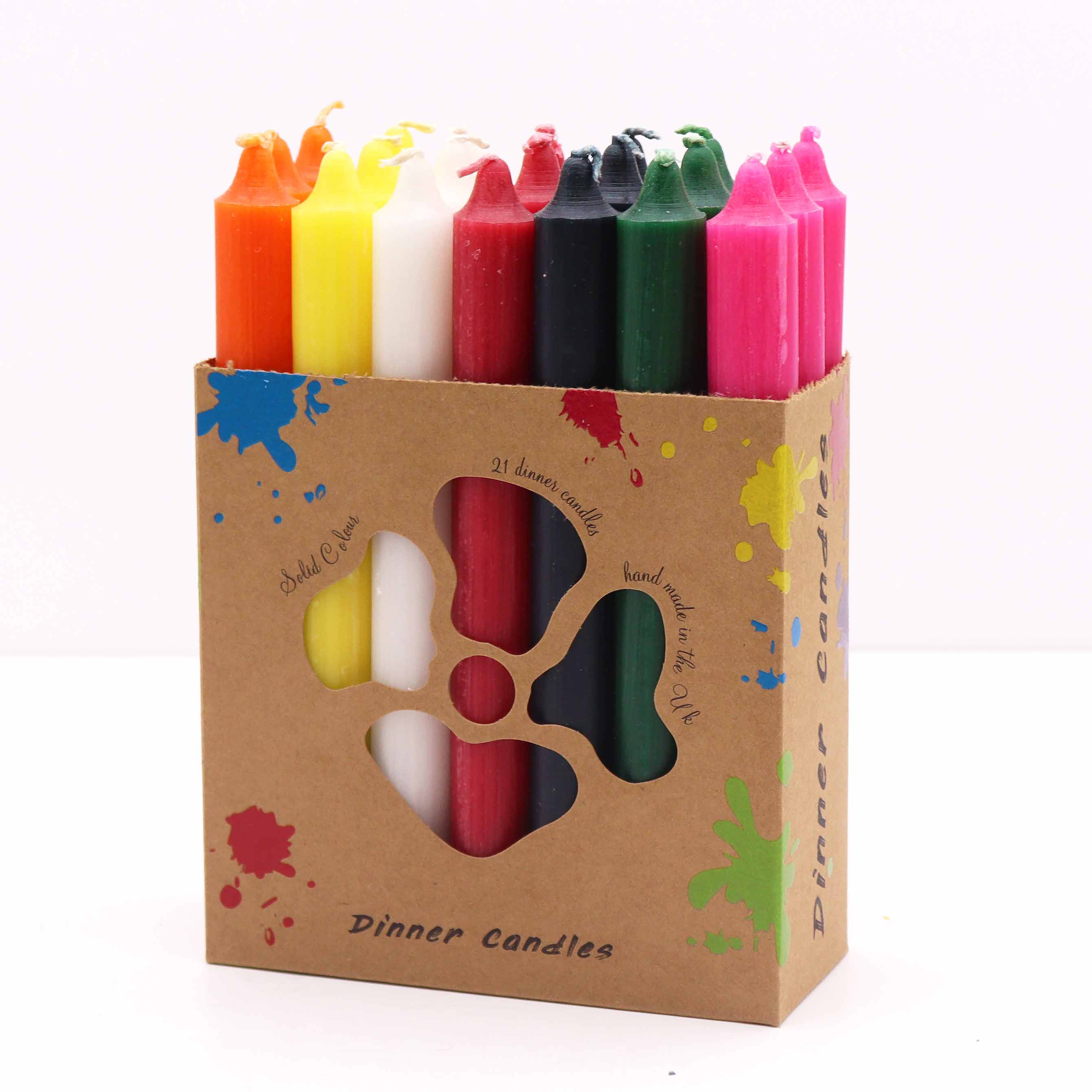 Second image of Juego de Velas de Mesa de Color Sólido - Pack de 21 - Mezcla de 7 Colores