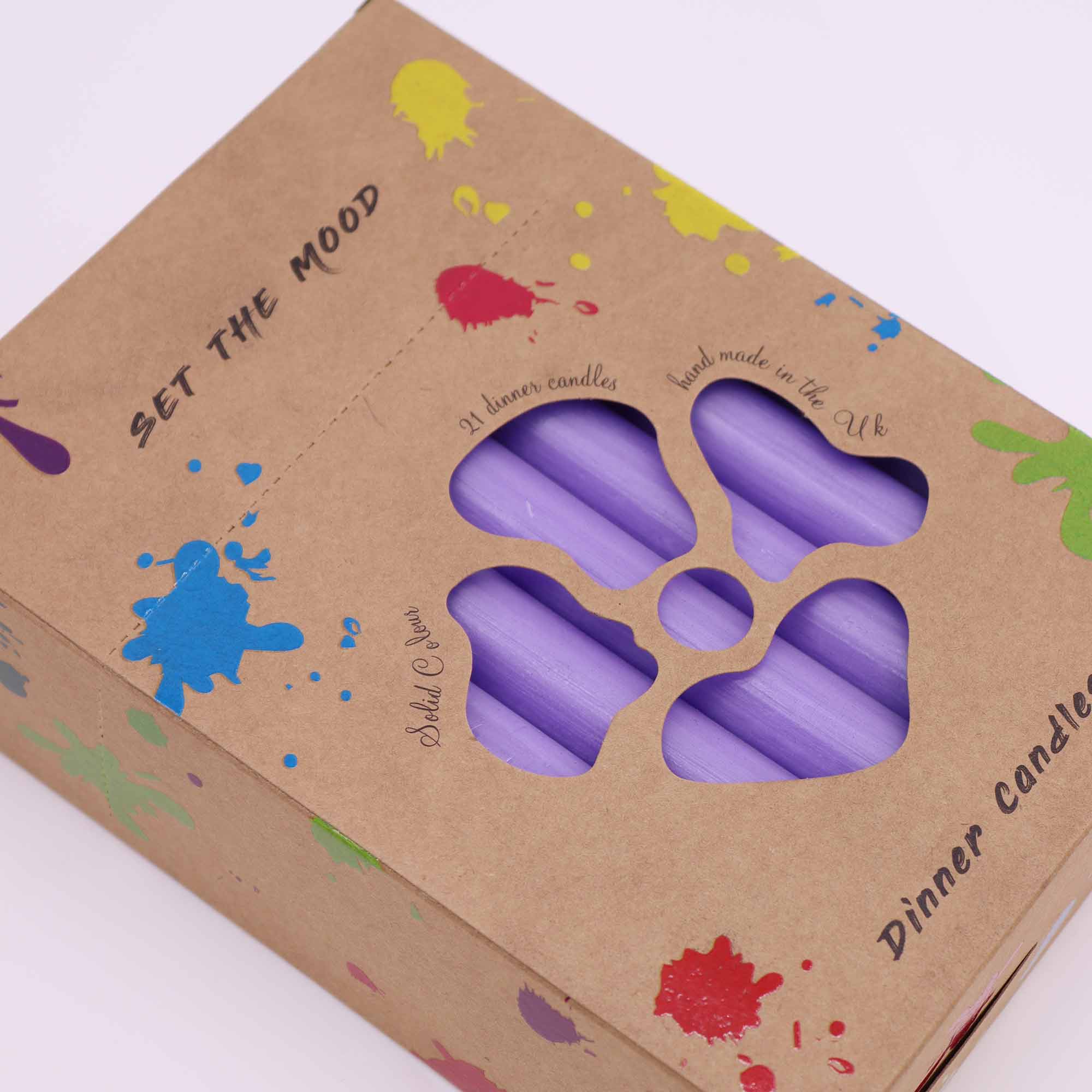 Second image of Juego de Velas de Mesa de Color Sólido - Pack de 21 - Lila Rústico