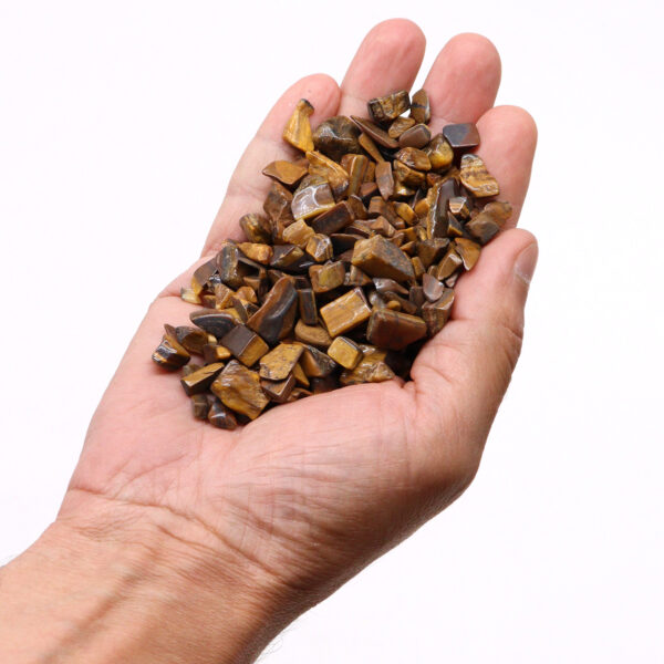 Second image of Tiger Eye Gemstone Chips Bulk - 1KG