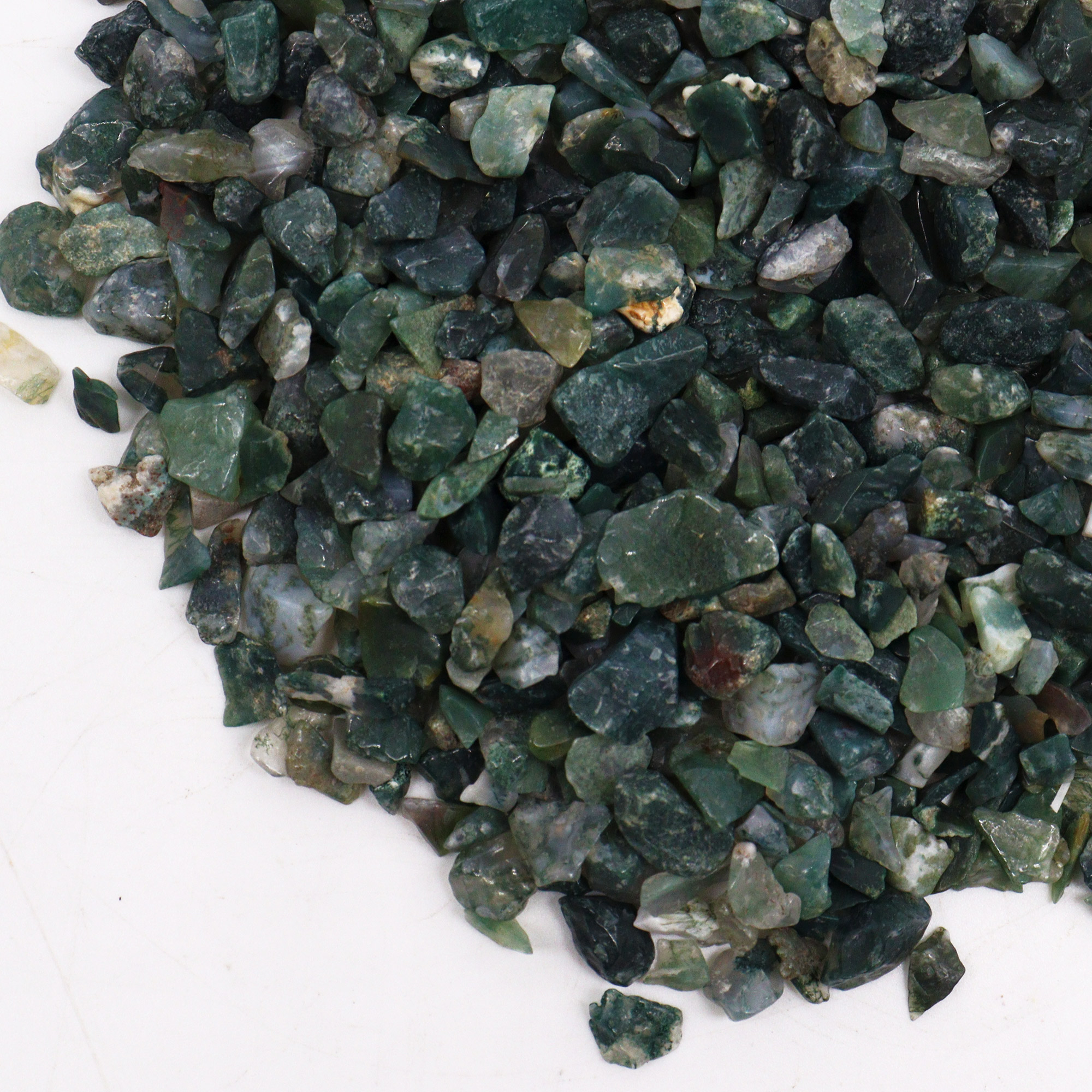Second image of Moss Agate Gemstone Chips Bulk - 1KG