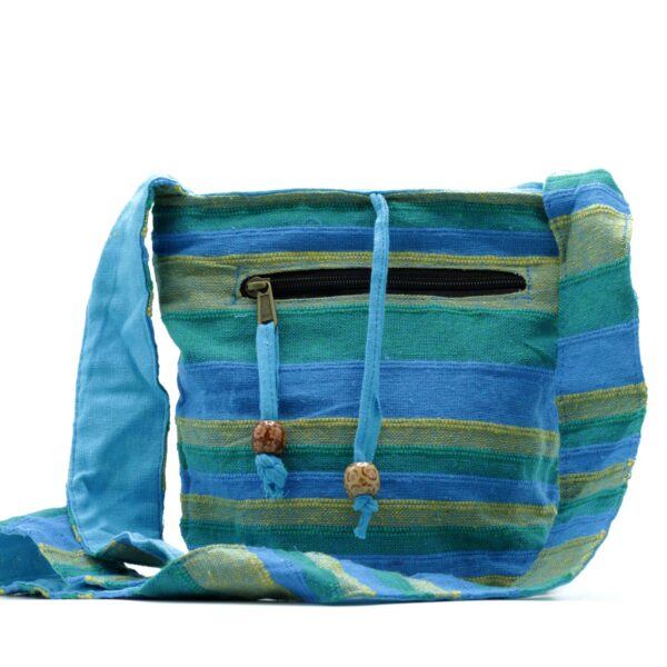 Second image of Bolsa bandolera Nepal -Prados de primavera Verde y Azul