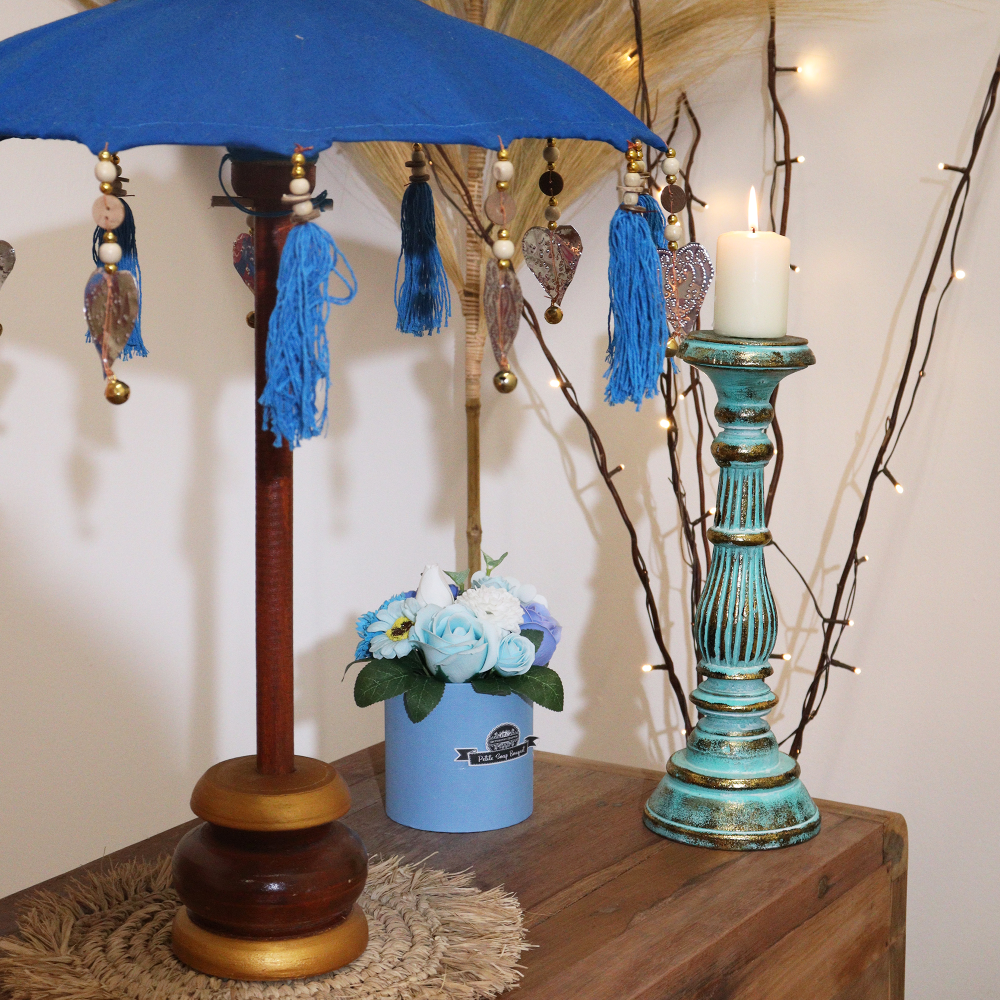 Second image of Sombrilla Bali Home Decor - Algodón - Turquesa - 40cm