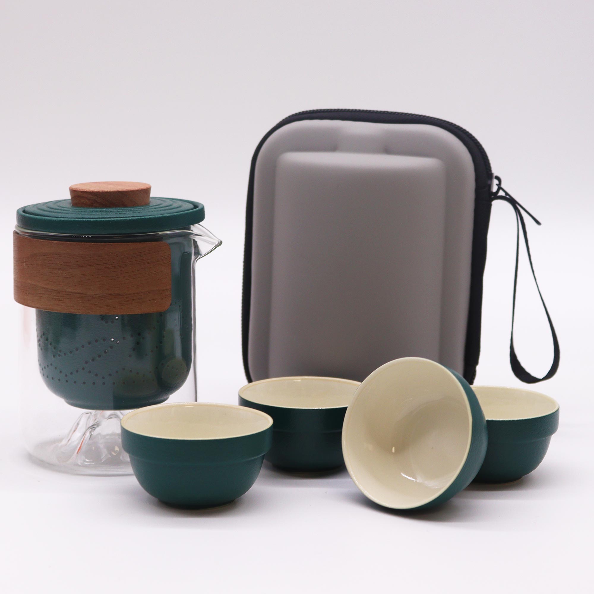 Second image of Set de Tetera - Viaje Montaña -Tetera & Cuatro Tazas & Estuche de viaje