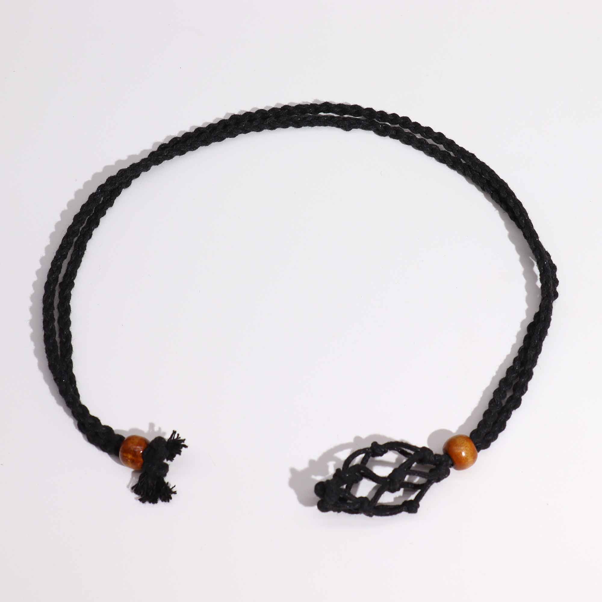 Second image of Cordones para Collar de Pieras Preciosas 45 cm - Negro