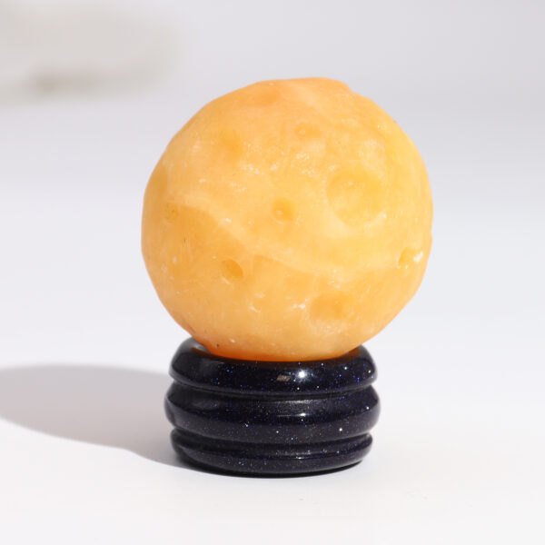 Second image of 1x Planeta de Jade Amarillo con Soporte Solar (SATURNO) - 40mm