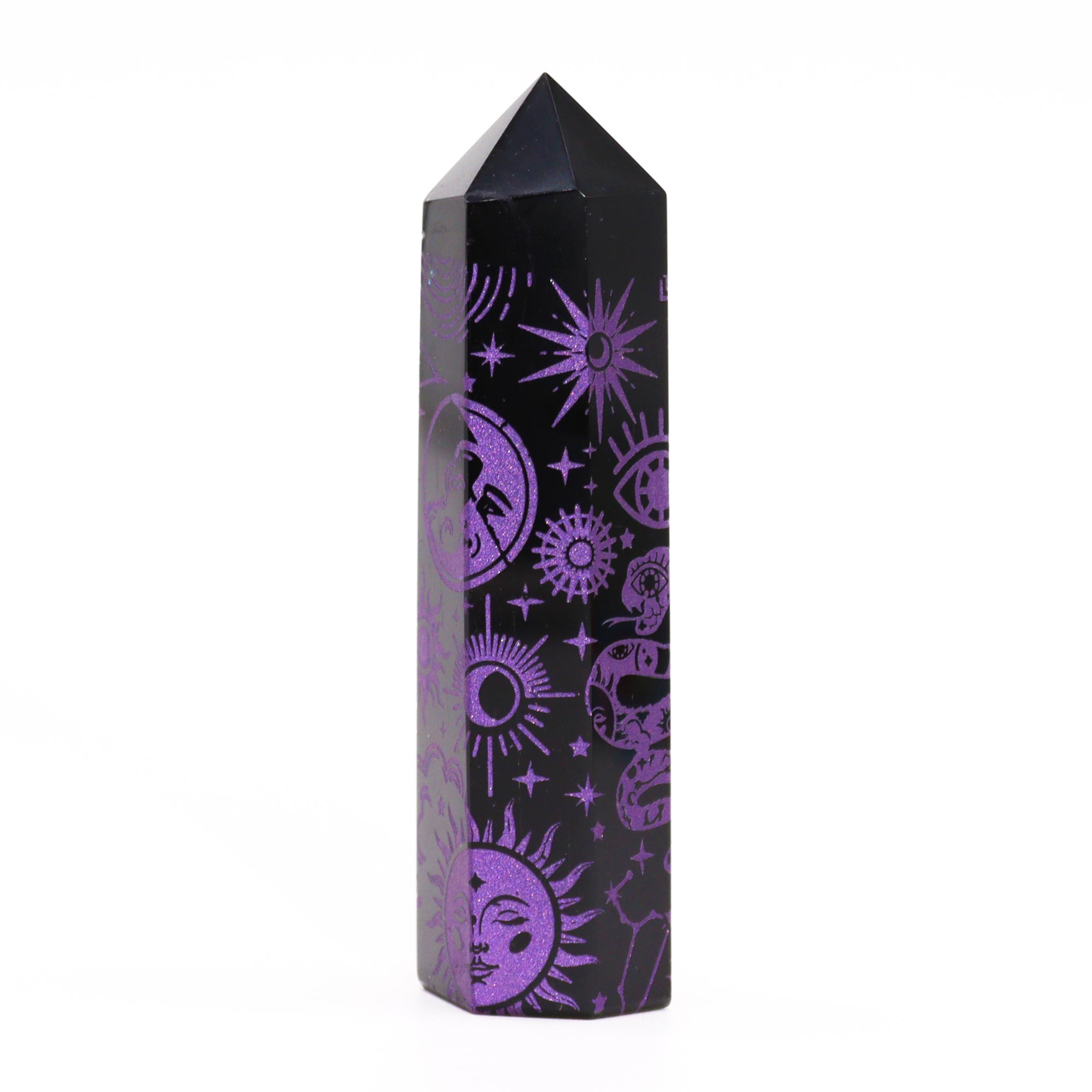 Second image of Puntas de Obsidiana Negra (aprox 60-70 gm 9cm) - Historia Mística - Morado Profundo