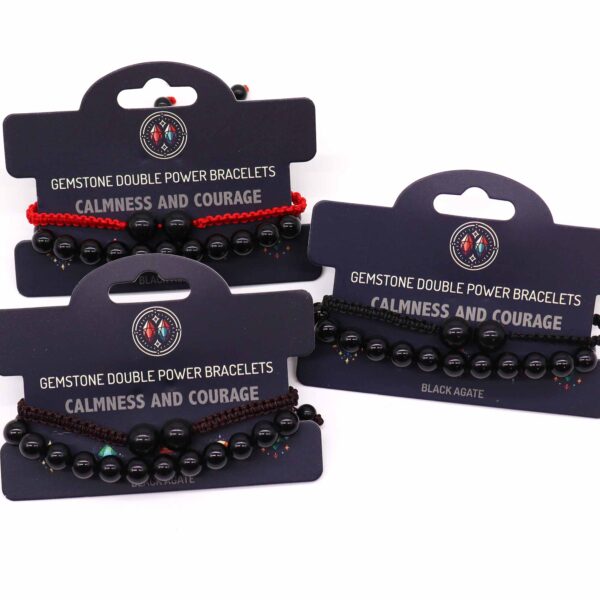 Second image of Pulseras de Doble Poder - Ágata Negra