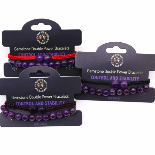 Second image of Pulseras de Doble Poder de Piedras Preciosas - Amatista