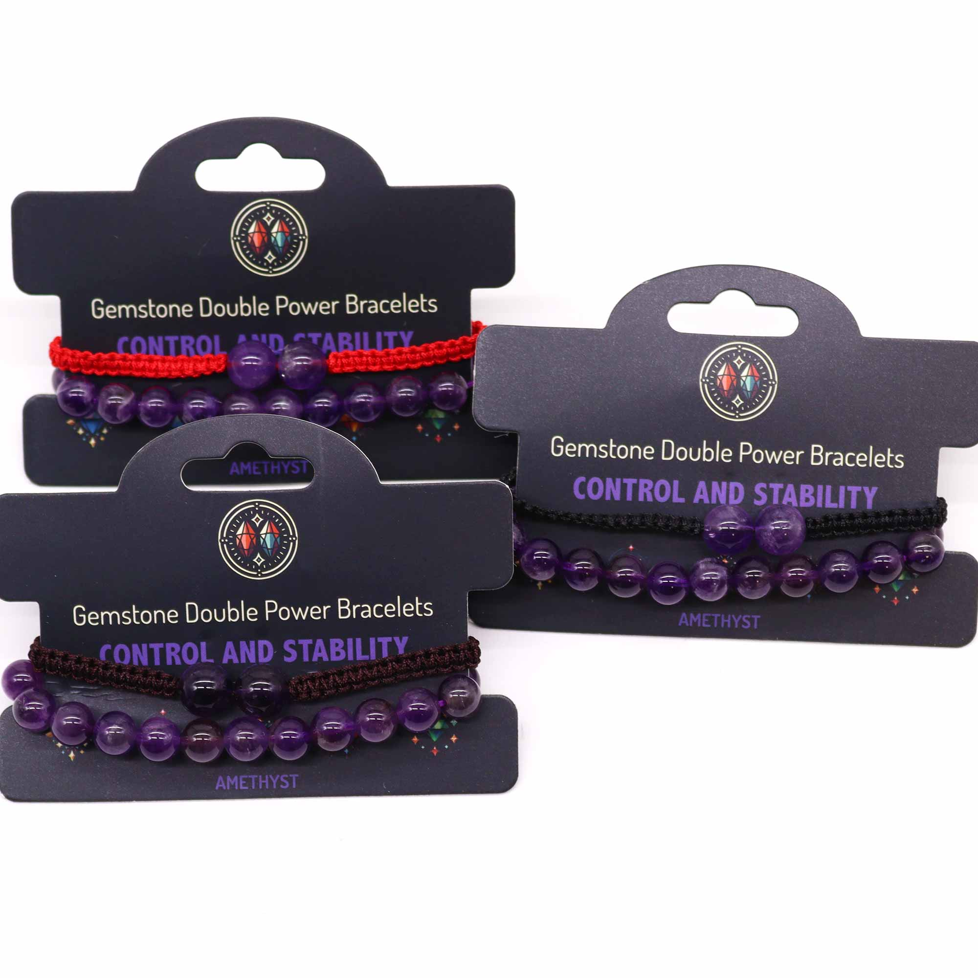 Second image of Pulseras de Doble Poder de Piedras Preciosas - Amatista