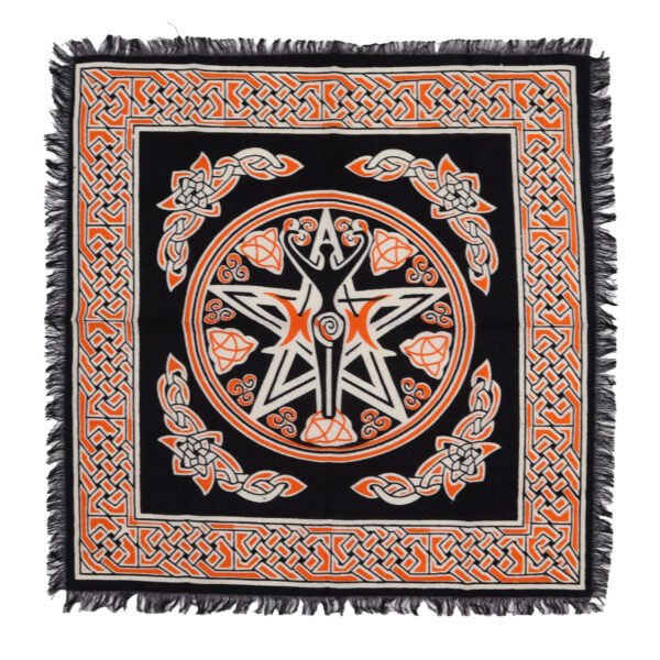 Mantel de altar esotérico con flecos - Madre Tierra