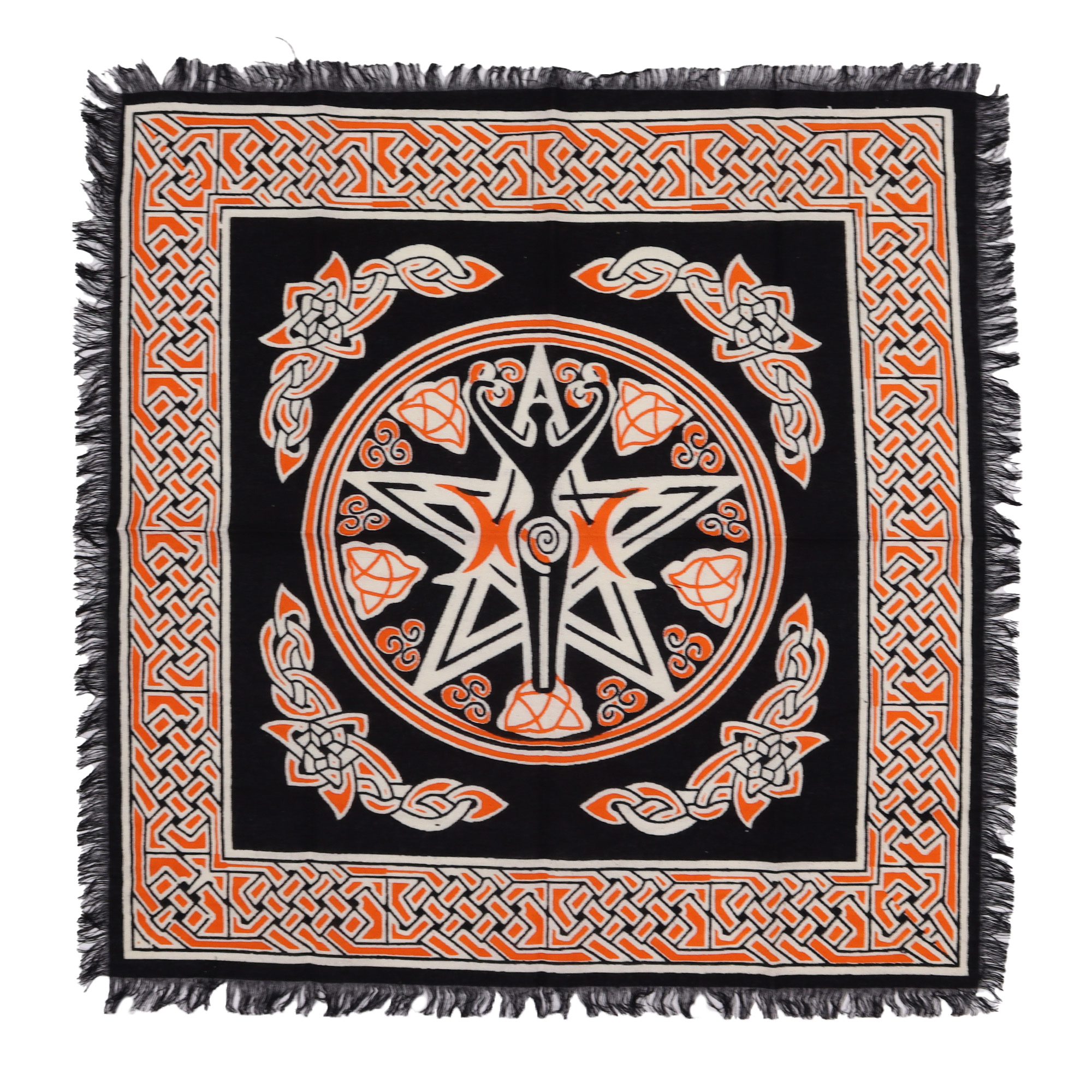Mantel de altar esotérico con flecos - Madre Tierra