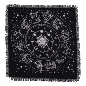 Mantel de altar esotérico con flecos - Horóscopo