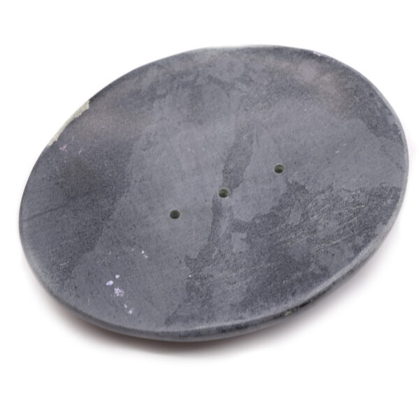Second image of Jabonera de Esteatita Gris 10x12cm - Óvalo Clásico