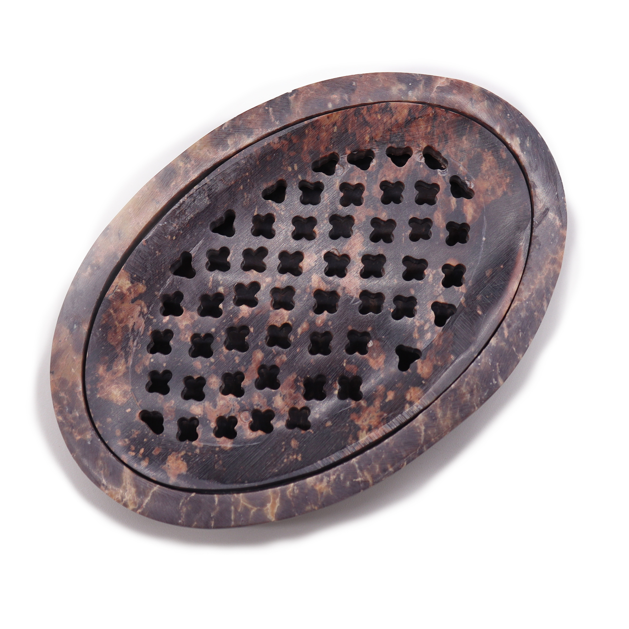 Second image of Jabonera y Escurridor de Esteatita 11x8cm - Óvalo Clásico