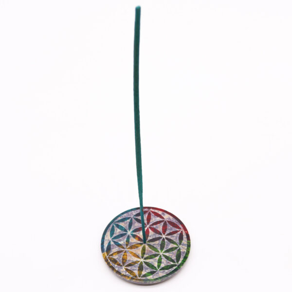 Second image of Porta-incienso Disco de Esteatita 8cm - Flor de la Vida