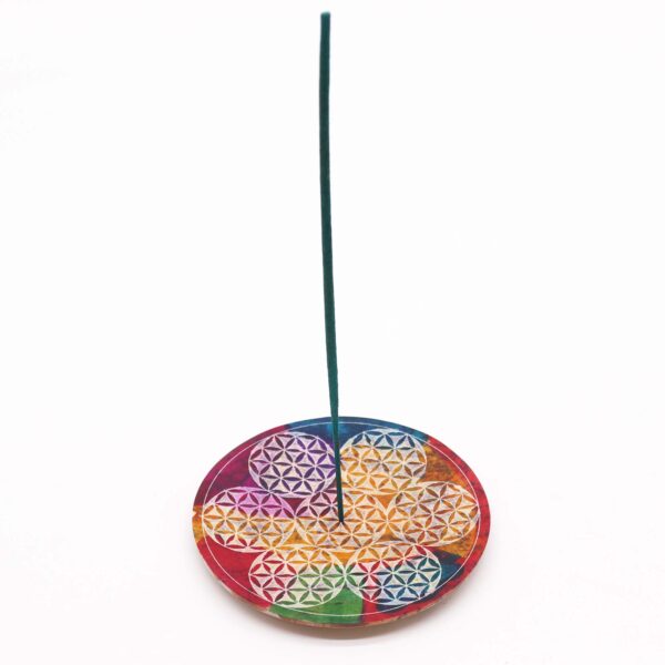 Second image of Porta-incienso Disco de Esteatita 12cm - 7 Flor de la Vida