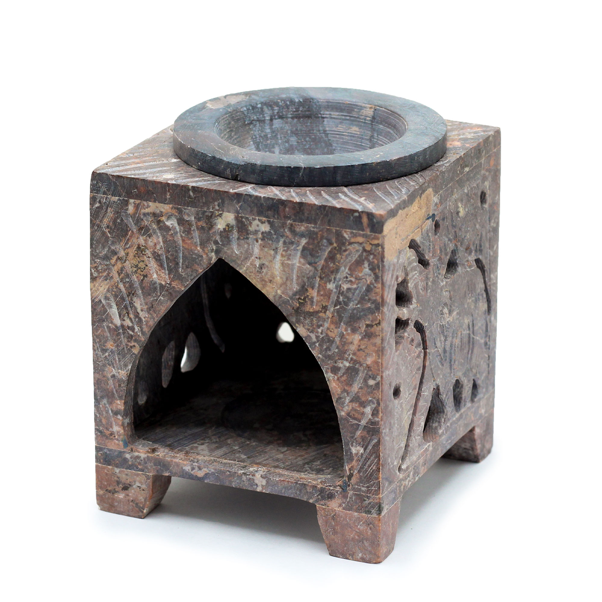 Second image of Quemador de Aceite de Esteatita Cuadrado 10x7.5cm - Elefante