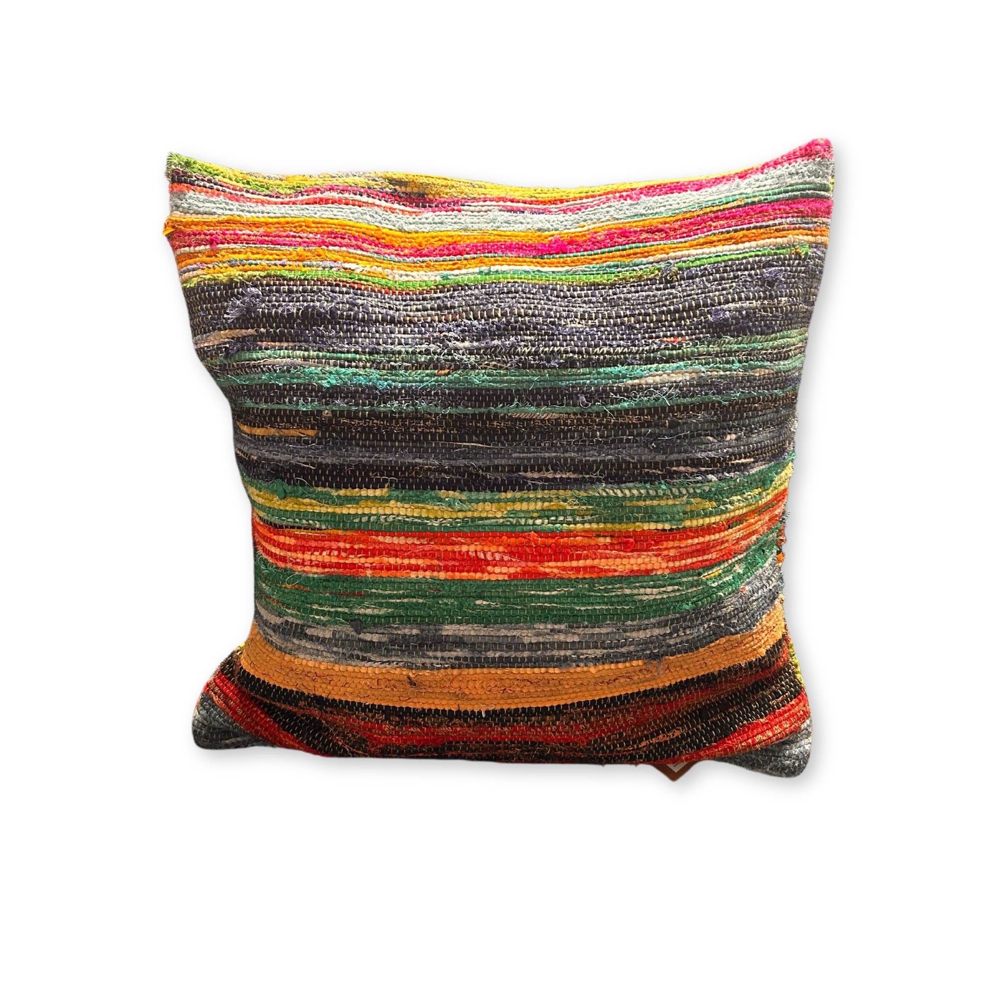 Second image of Funda para Cojín de Tapete Reciclado - 40x40cm - Verdes