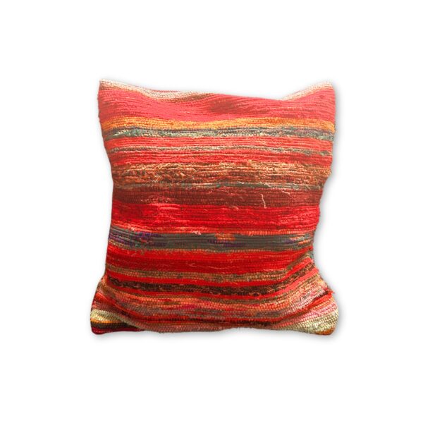 Second image of Funda para Cojín de Tapete Reciclado - 40x40cm - Rojos