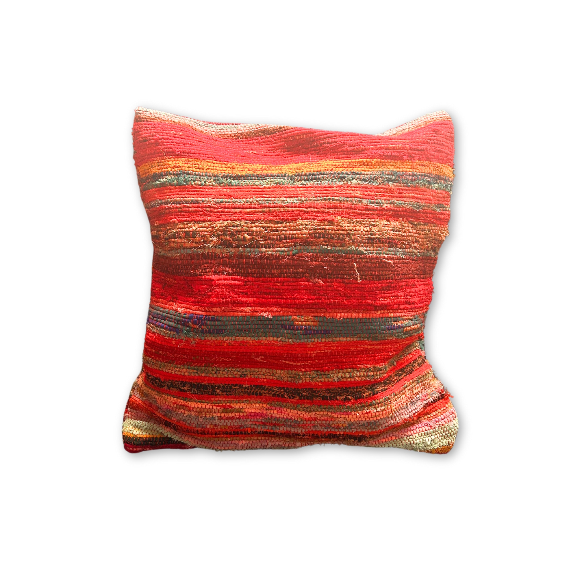 Second image of Funda para Cojín de Tapete Reciclado - 40x40cm - Rojos