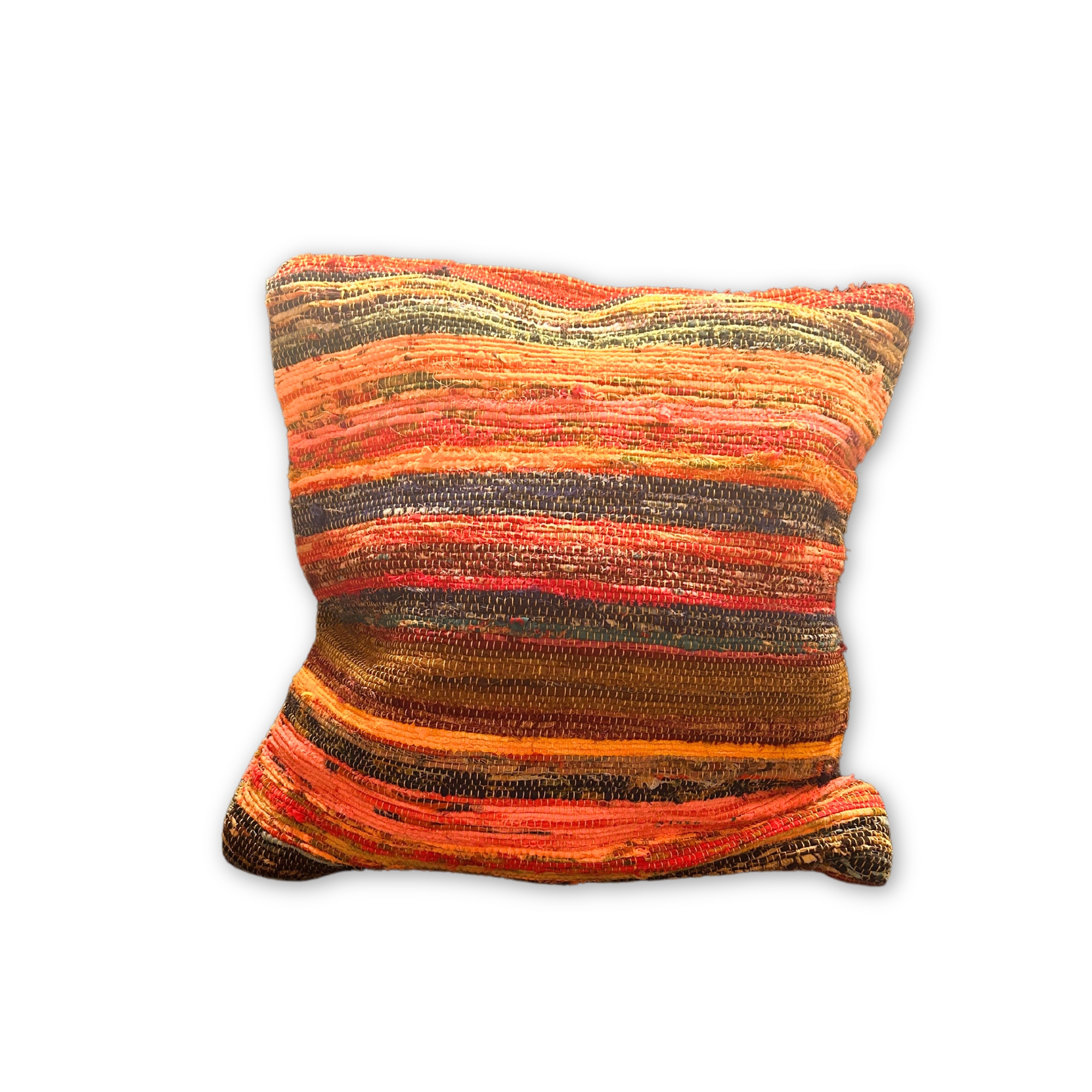 Second image of Funda para Cojín de Tapete Reciclado - 40x40cm - Naranja
