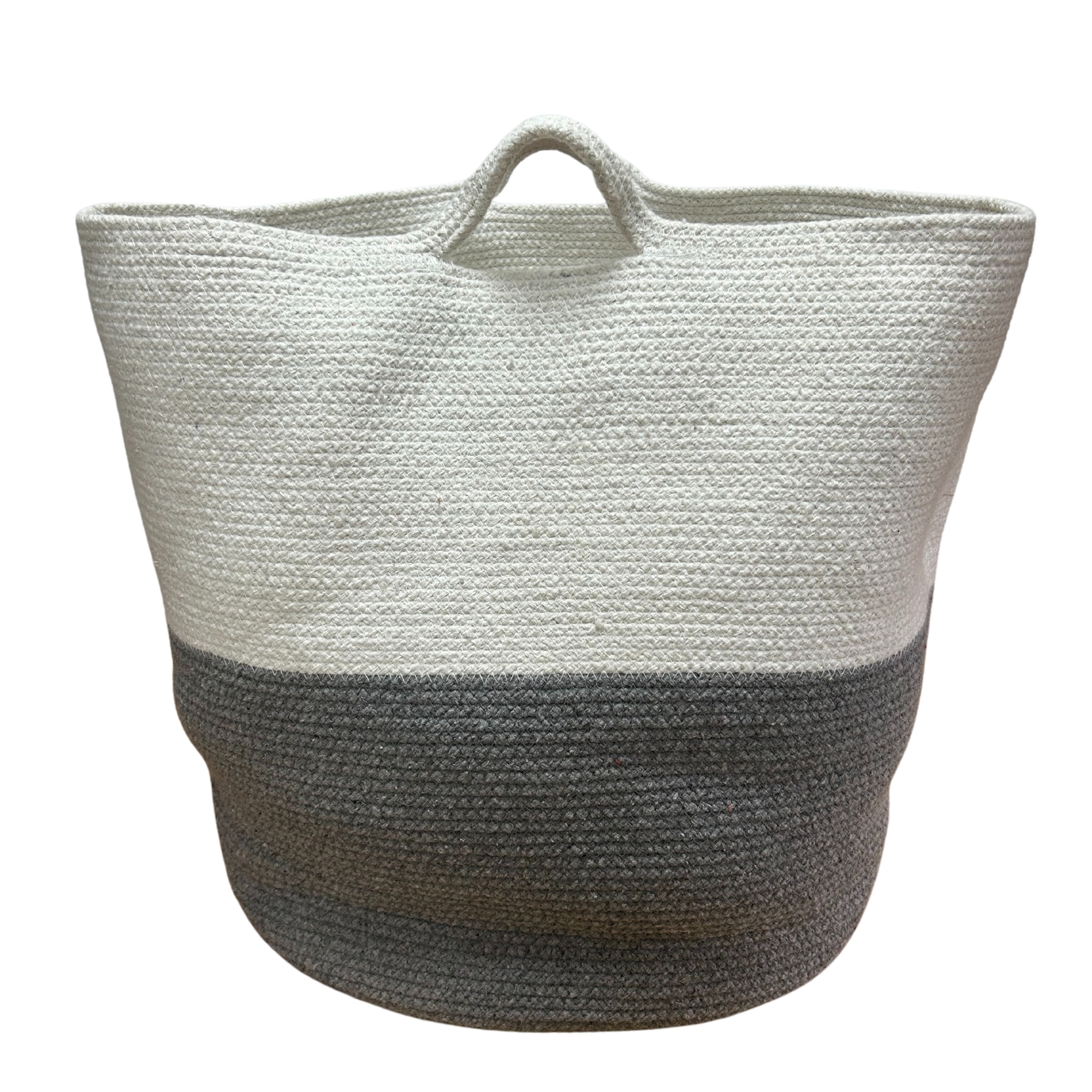 Second image of Cesto grande de cuerda de algodón 45x40cm - Gris