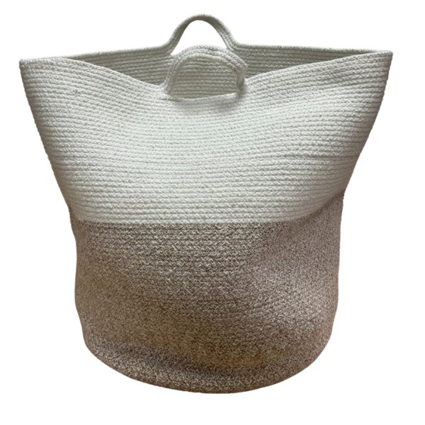 Second image of Cesto grande de cuerda de algodón 45x40cm - Beige